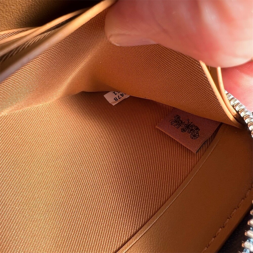 COACH Long Zip-Around Wallet Navy Blue Pebble Leather Silver Hardware AUTHENTIC - Picture 11 of 11